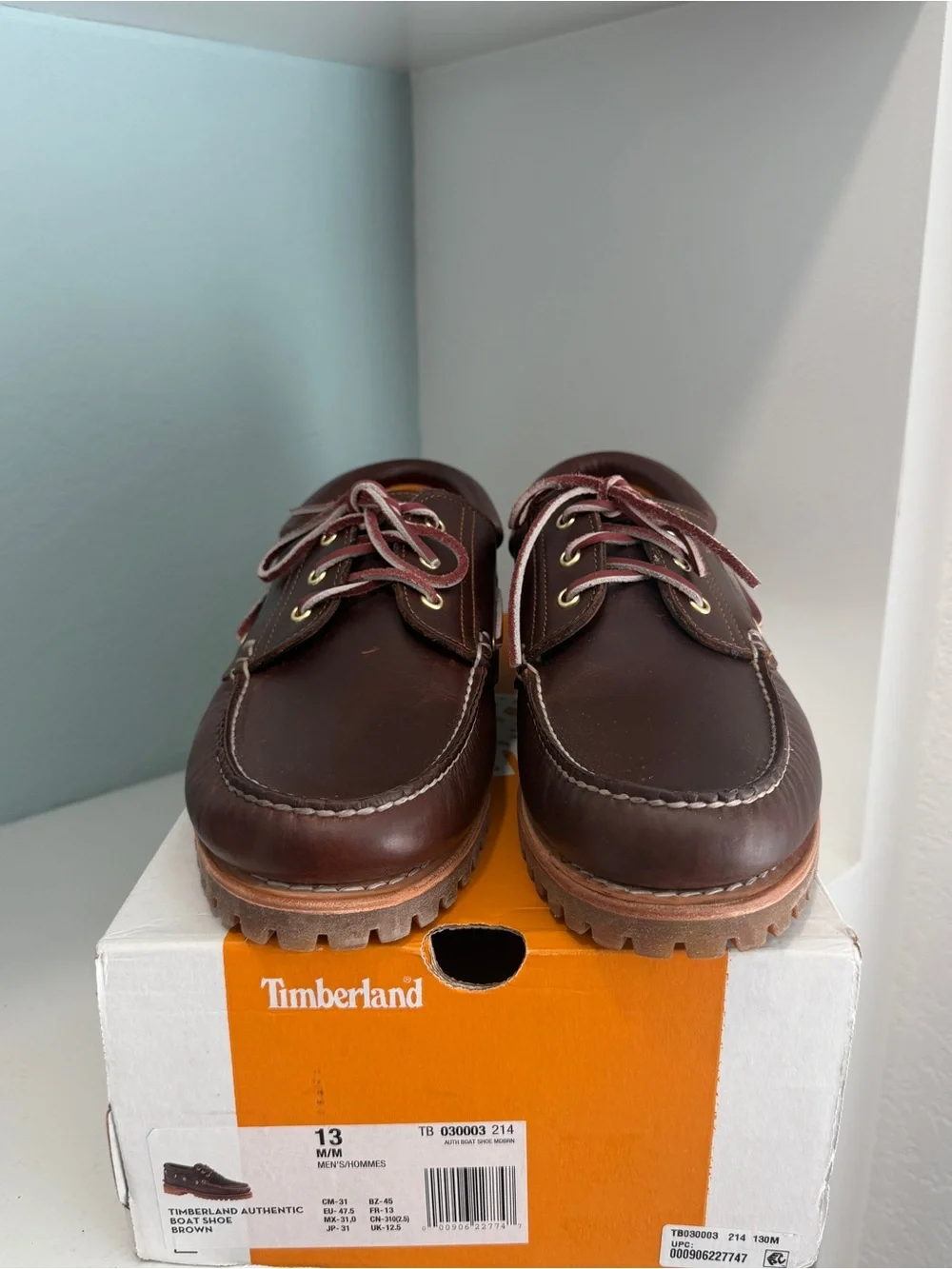 Timberland Authentic Boat Shoe 3 Eye Lug NEW Brown TB030003 214 Men’s